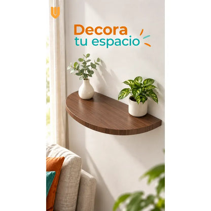 Repisa Flotante Semicircular Mdf Marron 40cm Vitrineon Cl Marron Repisa Mural Flotante Estante Decorativo Organización Recibidor Living Oficina Madera Mdf Muro Concreto Vestidor 40cm