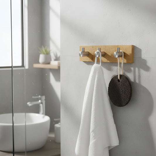 Colgador Perchero Acero Inoxidable Bambu Colgador Pared