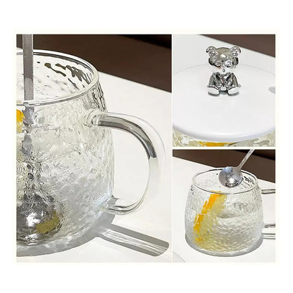 6 Taza Vasos Para Cafe Taza De Cafe Taza De Vidrio Cuchara T Transparente Oso