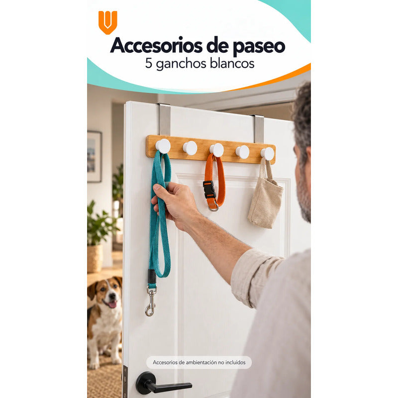 Perchero Ropa Madera 40cm Blanco 5 Ganchos Vitrineon Cl Blanco Perchero Puerta Bambú Blanco Cinco Ganchos Colgador Ropa Toallas Bolsos Organizador Horizontal Dormitorio Entrada Hogar 40cm