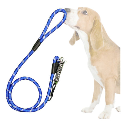 Correa Anti Tirones Resistente Con Resorte Perros Mascotas Color Azul Vitrineon Cl