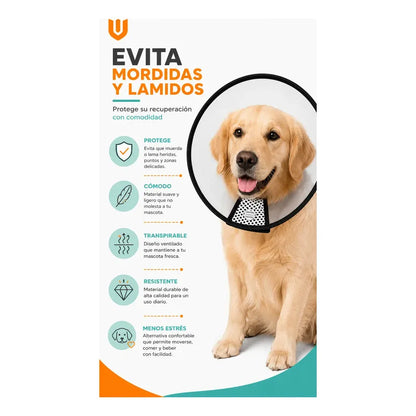 Collar Isabelino Quirurgico Ajustable Herida Suturas Mascota Collar Isabelino Recuperacion Quirurgica Mascotas Grandes Protector Veterinario Ajustable Premium Talla 2 Grande Mascotas Perros Gatos...