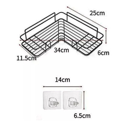 Esquinero Estante Organizador Adhesivo Cocina Baño Ducha Color Negro