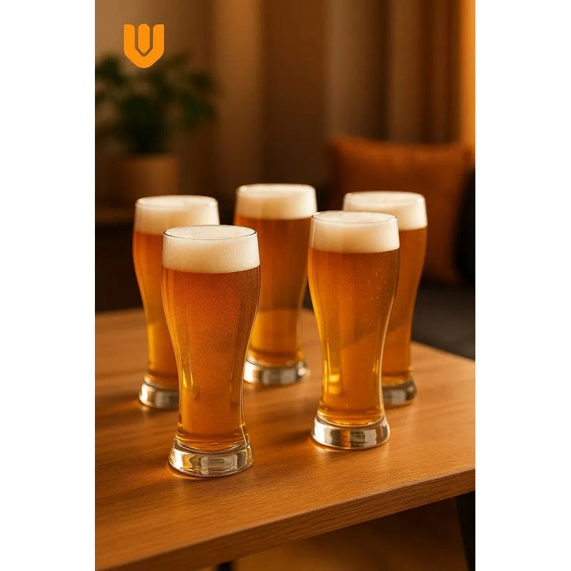 Set 24 Vasos Cerveceros Vidrio 710ml Experiencia Premium Shop Pint Cervecero Cristaleria 710ml 23cm Diametro 8cm Transparencia Premium Hogar Terraza Fiesta Cocteleria Pack 18
