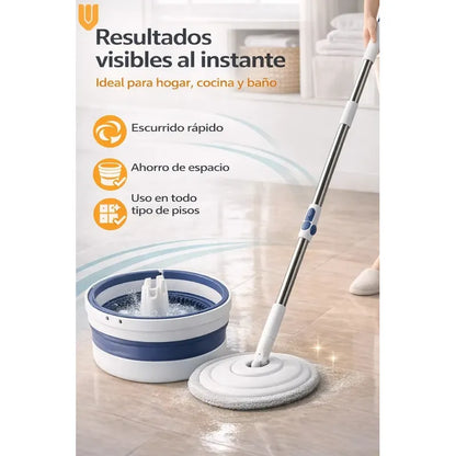 Mopa 360 Microfibra Alta Absorcion Escurrido Facil Limpieza Blanco Azul Moderno Limpio Minimalista Elegante Hogar Cocina Baño Diseño Nordico Profesional Alta Calidad Resistente Dur