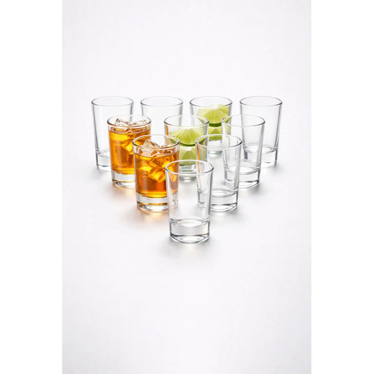 12 Vasos Shot Tequilero Pocillo Largo Vidrio Transparen 50ml Shot Tequila 50ml Vidrio Transparente Cristalino Largo Resistente Reutilizable Fiesta Bar Hogar Lavavajillas