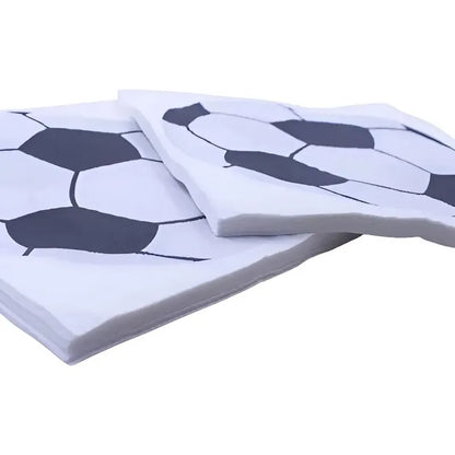 20 Servilletas Cumpleaños Feliz Cumpleaños Pelota De Futbol Blanco Pelota Futbol