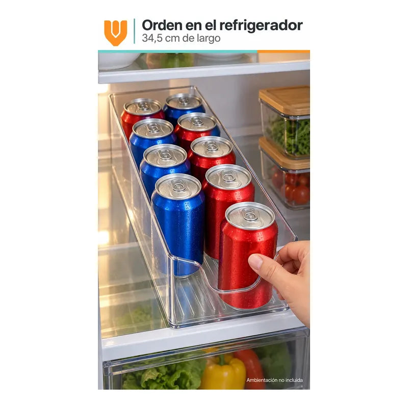 3 Organizadores Acrílicos 35cm Orden Cocina Despensa Hogar Blanco