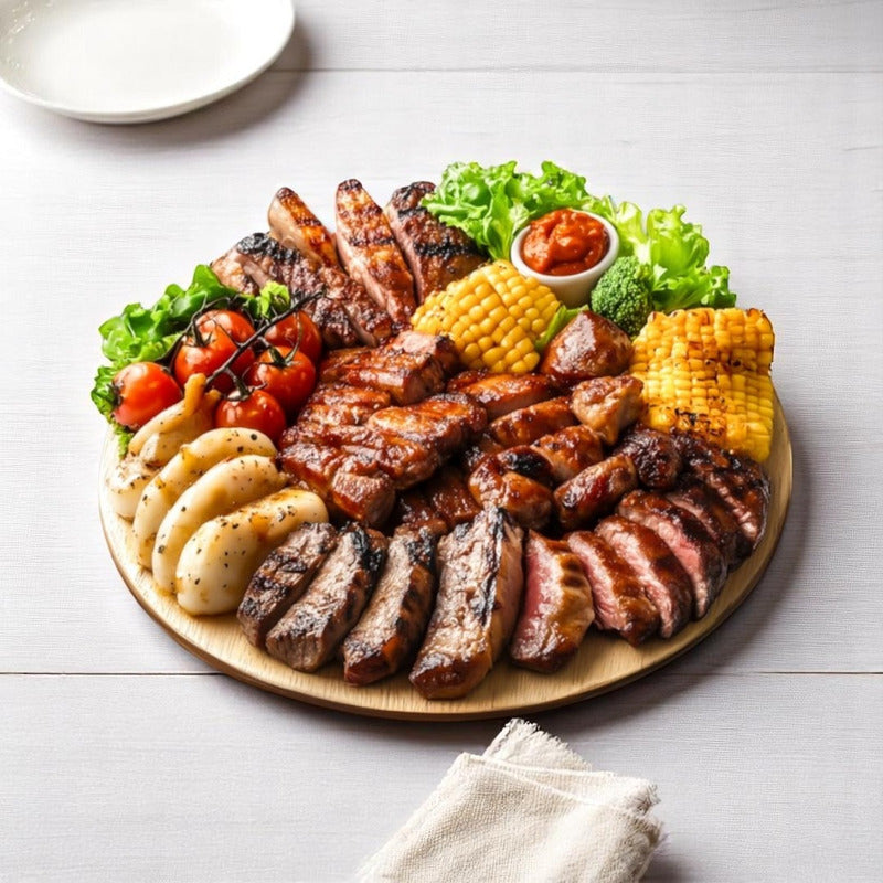 Plato Picoteo Plato Madera Parrillero Tabla De Servir 25cm