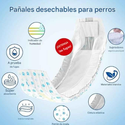 120 Pañales Para Perros Pañales Para Perro Pañales Gato S