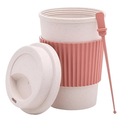 2 Vasos Para Café Vaso Fibra De Bambu Con Agitador Vasos Te