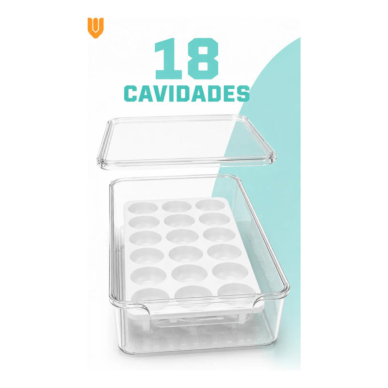Organizador De Huevos Huevera Porta Huevos Contenedor Huevos Transparente
