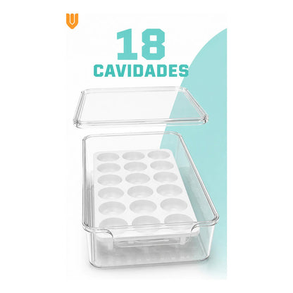 Organizador De Huevos Huevera Porta Huevos Contenedor Huevos Transparente