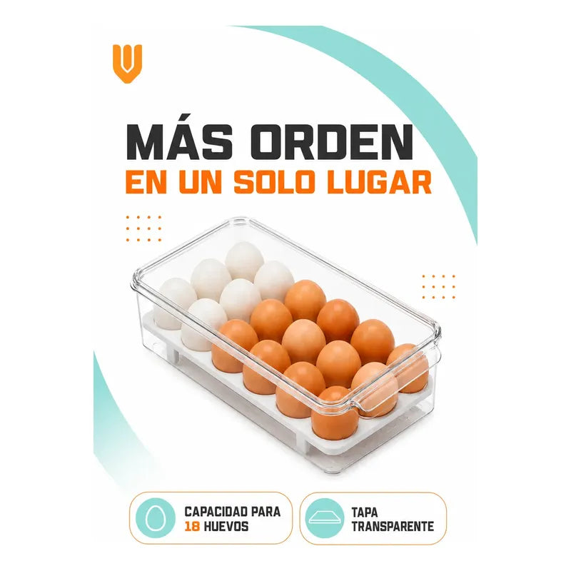 Organizador De Huevos Huevera Porta Huevos Contenedor Huevos Transparente