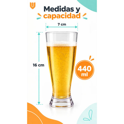Vaso Acrilico Cervecero Reutilizable 440 Ml Transparente Vaso Transparente