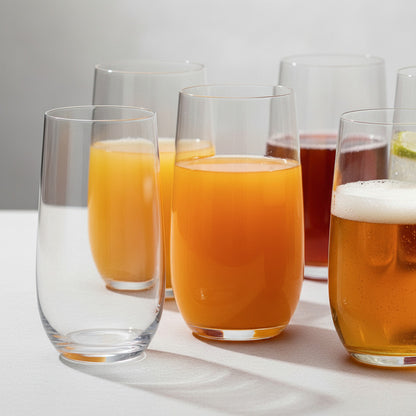 Set 6 Vasos Vidrio Resistente 520 Ml Alto Capacidad Hogar