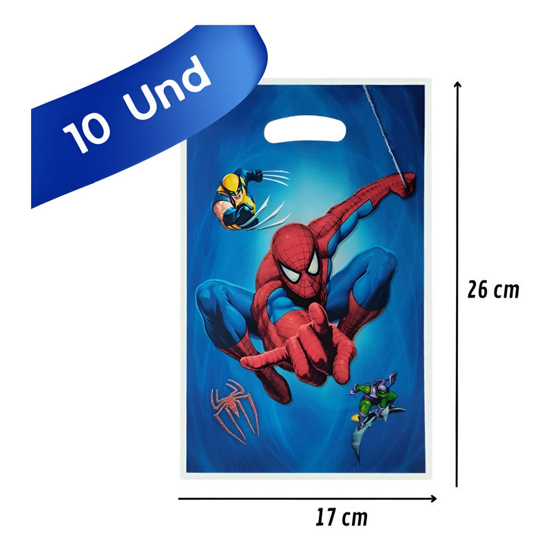 10 Bolsas Para Piñata Spiderman Bolsas Para Dulce Fiesta