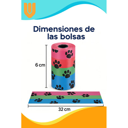 Pack 10 Bolsas Basura Excrement Heces Mascotas Perro Bolsas