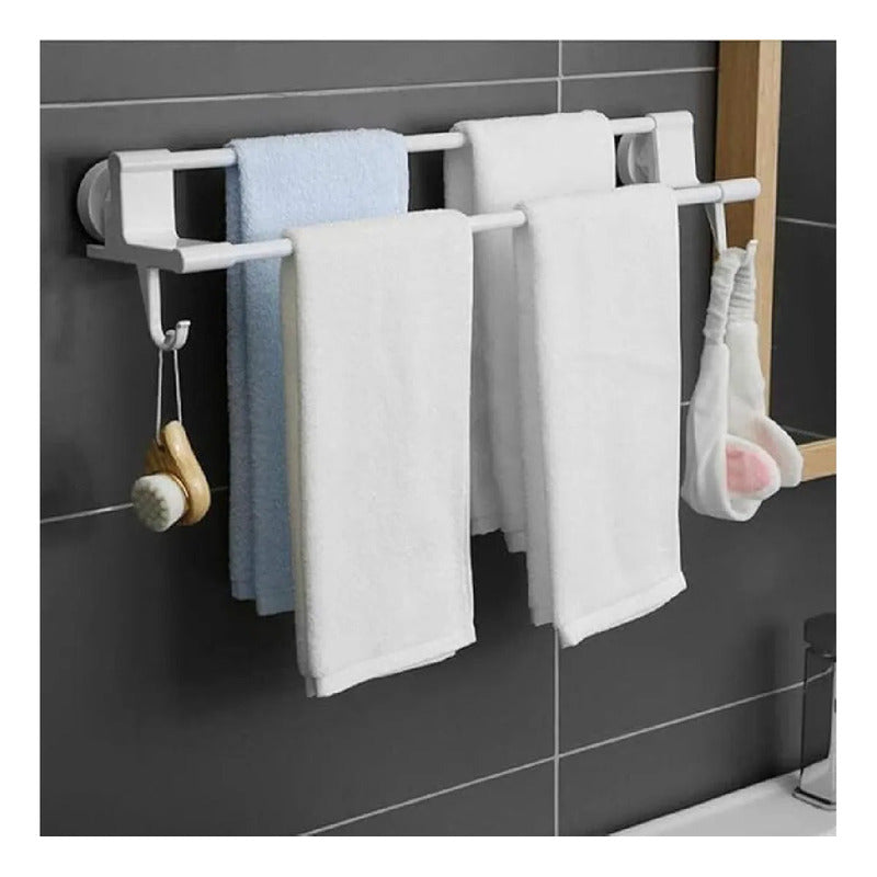 Soporte Colgador Doble Barra Colgador Toallero Baño Cocina