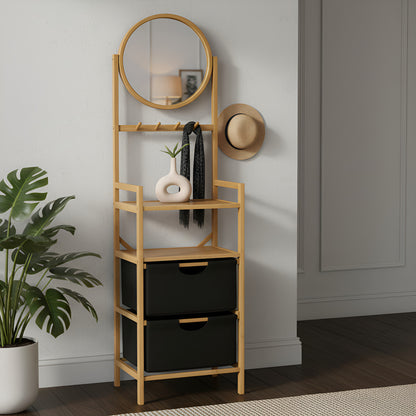 Organizador Ropa Accesorios Bambu Doble Canasto Multifuncion Multicolor