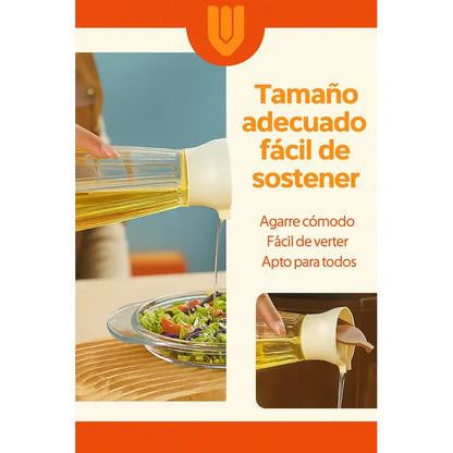 Set Frascos Vidrio Aceite Vinagre Sal Pimienta Cocina Especi Especiero