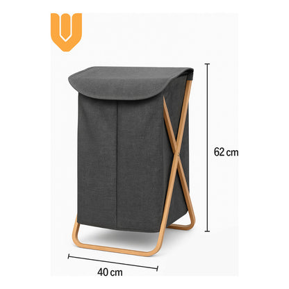 Canasto Ropa Grande Tela Bambú Premium Organizador Hogar