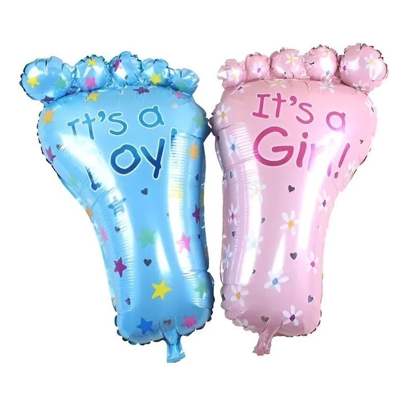 Globo Metalizado Decoracion Fiesta Baby Shower Globo Niño Azul Claro Pie