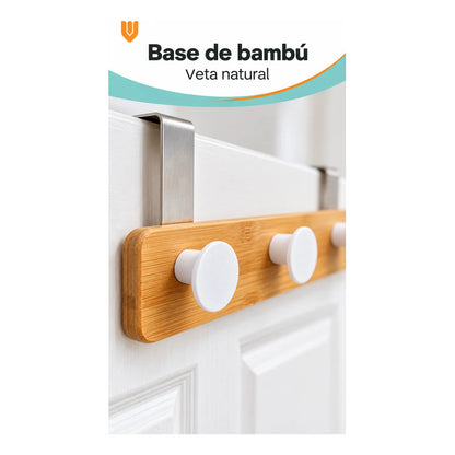 Perchero Ropa Madera 40cm Blanco 5 Ganchos Vitrineon Cl Blanco Perchero Puerta Bambú Blanco Cinco Ganchos Colgador Ropa Toallas Bolsos Organizador Horizontal Dormitorio Entrada Hogar 40cm