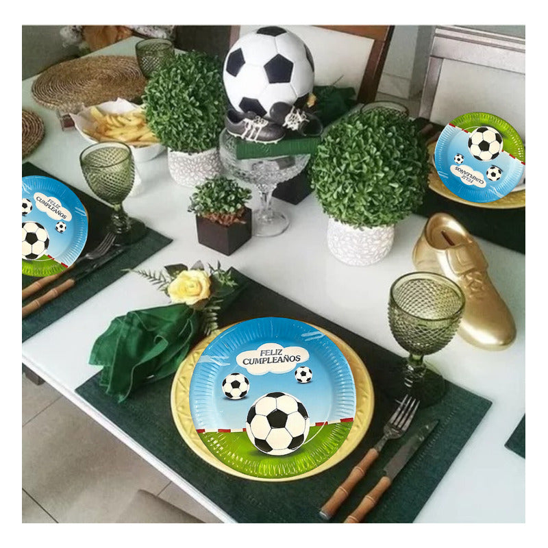 X10 Platos Cumpleaños Platos Desechable Decoracion Futbol