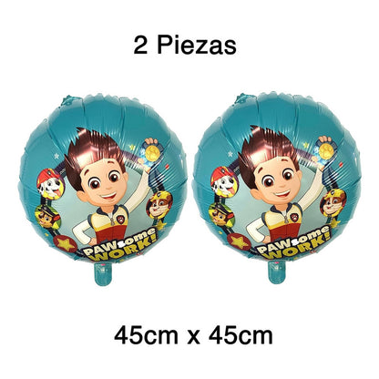 Set 5 Globos Paw Patrol Cumpleaños Set Cumpleaños Rayder