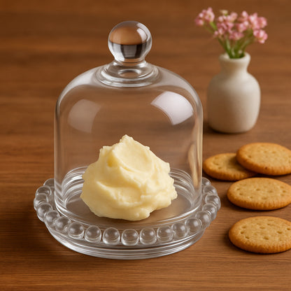 Porta Queso Pocillo De Vidrio Porta Queso Frascos Con Tapa Transparente