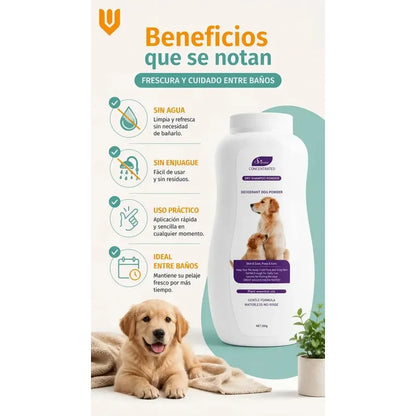 X2 Shampoo Seco Perro Desenredante Anticaida Pelo Higiene Shampoo Seco Perro Polvo 200 G Baño Seco Desodorizante Desenredante Anticaída Pelo Higiene Limpieza Rápida Pelaje Suave - 200g