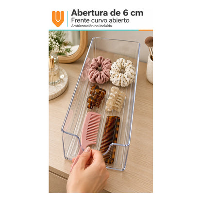 3 Organizadores Acrílicos 35cm Orden Cocina Despensa Hogar Blanco