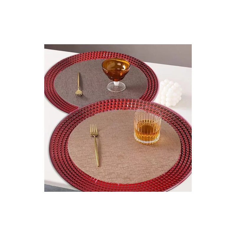 Plato Base Rojo Vajilla Navidad Juego De Platos Rojos 33cm