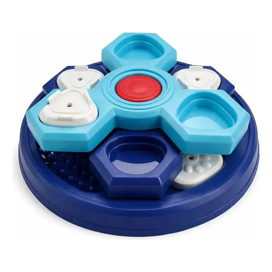 Plato Dispensador Premio Perro Plástico Azul Interactivo Azul Turquesa Azul Marino Blanco Rojo Multicolor Plato Premio Canino Comedero Lento Interactivo Olfativo Perro Mediano M