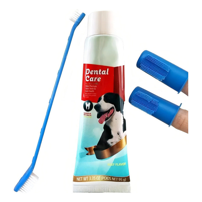 Set De Higiene Dental Con Cepillo Para Mascota Dental Care S Sabor Carne