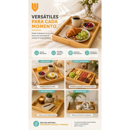 3 Bandeja Desayuno Bambu Ecologico Sostenible Hogar Bambu Marron Bambu Natural Madera Clara Elegante Nordico Artesanal Gourmet Calido Minimalista Cocina Premium