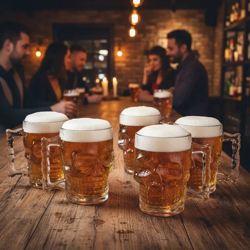 6 Vasos Cerveceria Artesanal Quincho Calavera Decoracion Tra Transparente