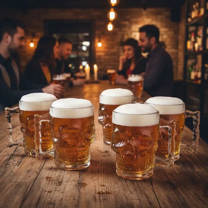 6 Vasos Cerveceria Artesanal Quincho Calavera Decoracion Tra Transparente