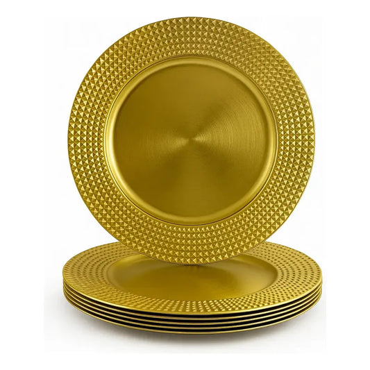 4 Plato Base Navideños Vajilla Navidad Juego De Platos 33cm