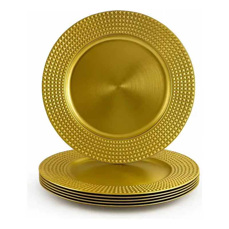 Plato Base Dorado Vajilla Navidad Juego De Plato Dorado 33cm