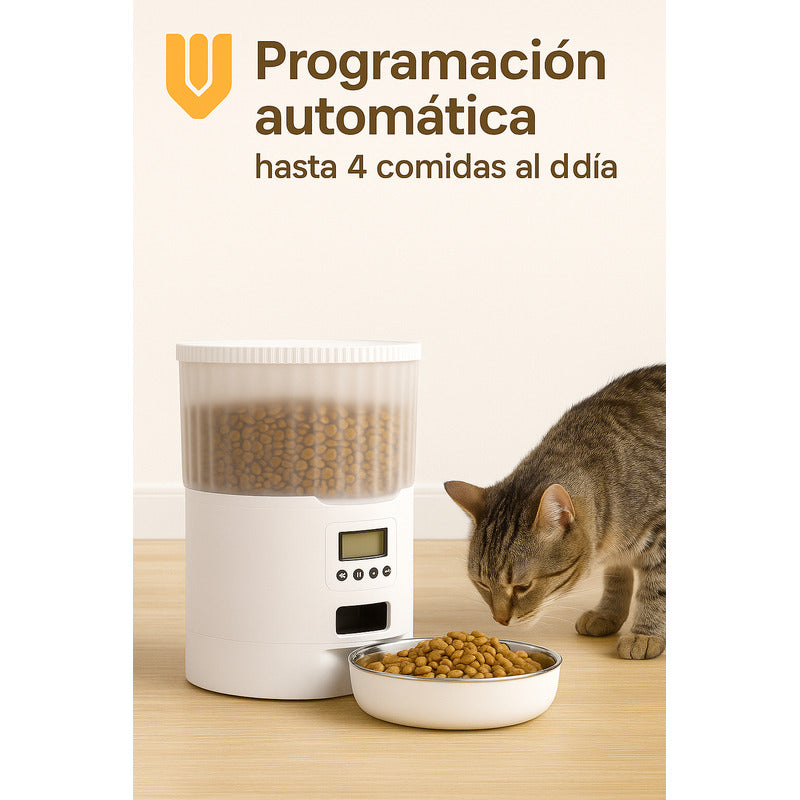 Dispensador Automatico Alimentos Mascotas Comedero 4 Litros