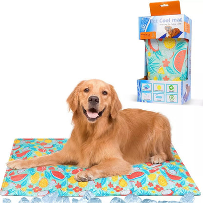 Manta Refrescante Pet Cool Mat Para Mascotas 30x40 Cm Catdog Color Verde Claro Diseño Frutas