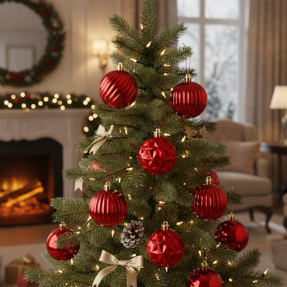 Set 8 Esferas Navideñas Plástico 12 5 Cm Bola Navidad Decora