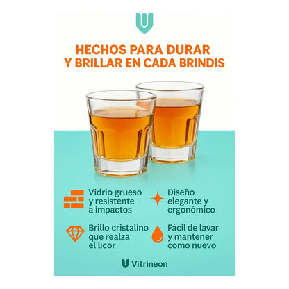 Set 6 Vasos Shot Tequilero Pocillo Vasos Shot Vasos Shot Transparente