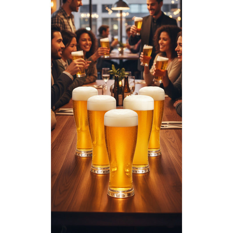 18 Vaso Acrilico Cervecero Reutilizable 440 Ml Transparente