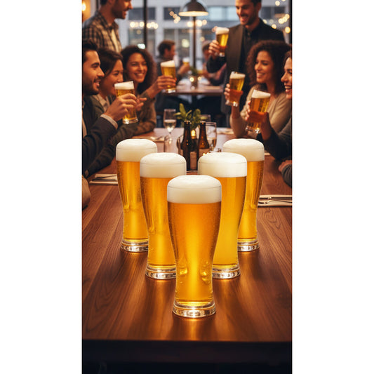 18 Vaso Acrilico Cervecero Reutilizable 440 Ml Transparente