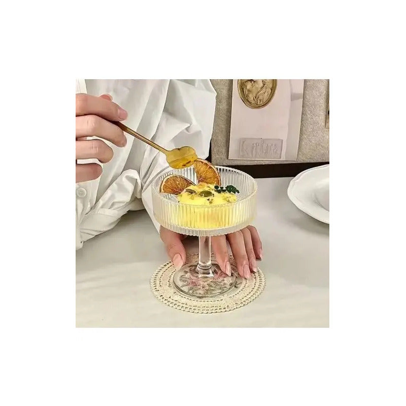 X4 Copas Helado Vidrio Postres Dulce Copa Transparente 200ml Transparente