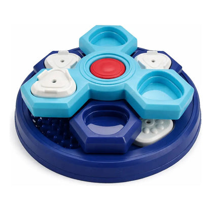 Dispensador Premio Plato Interactivo Perro Comedero Lento Enriquecimiento Sensorial Antiestres Canino Juego Cognitivo Estimulacion Mental Dinamica Alimentacion Controlada Azul