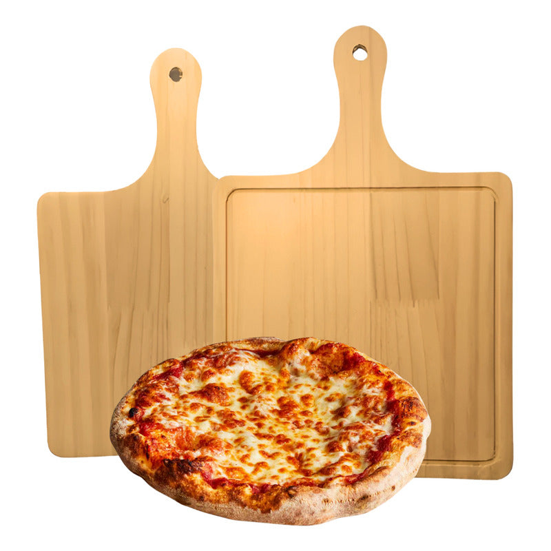 Tablas Pizza Tabla Cuadrada Picoteo Plato Madera 30x40cm Color Bambú